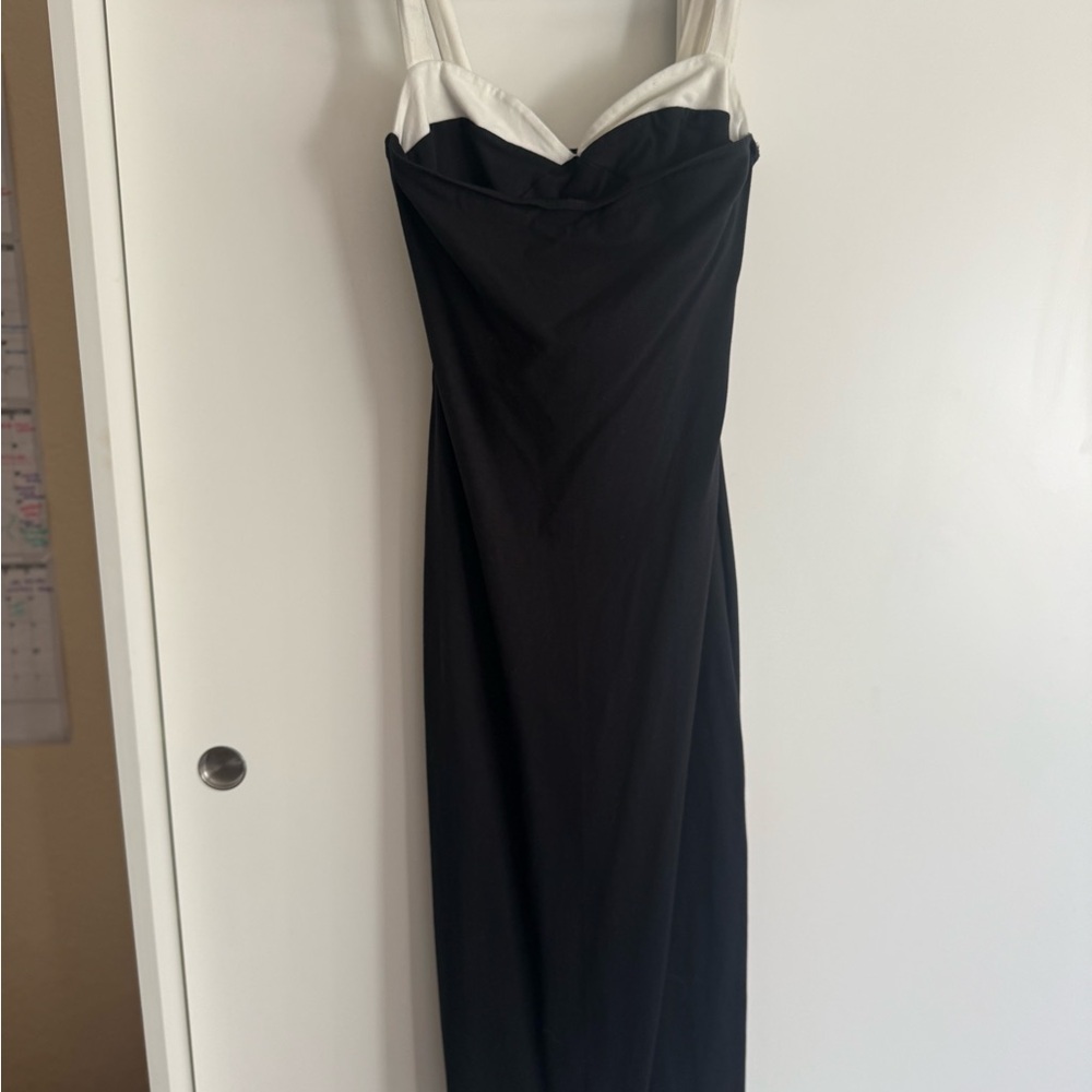 Reformation Strapless Black and White Dress